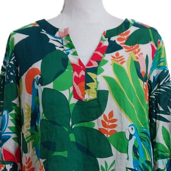 Boden Jodie Tropical/Parrot Print Tunic Top/Dress/Swim Coverup - Picture 6 of 10